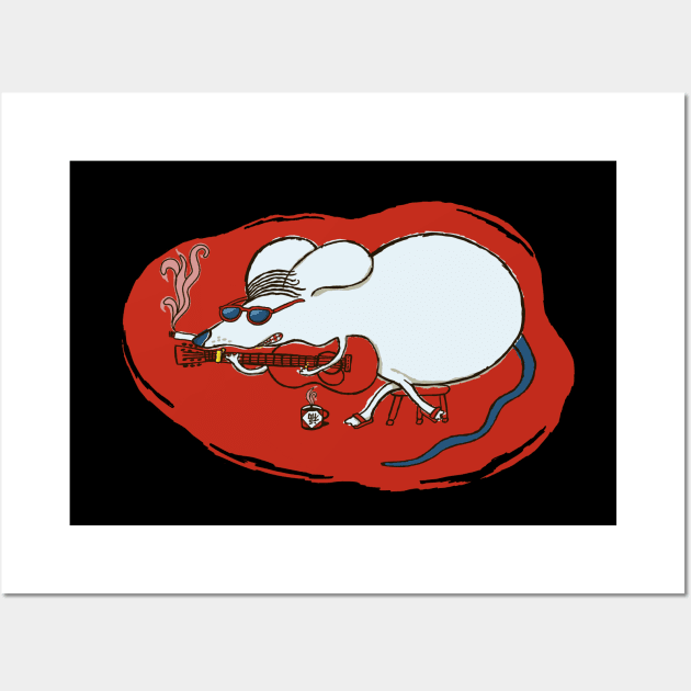 Retro Happy Chinese New Year Rat Wall Art by BullShirtCo